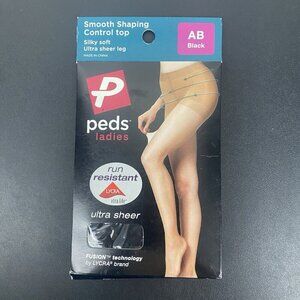 Peds Women's Smooth Shaping Control Top Tights Size AB/S Black